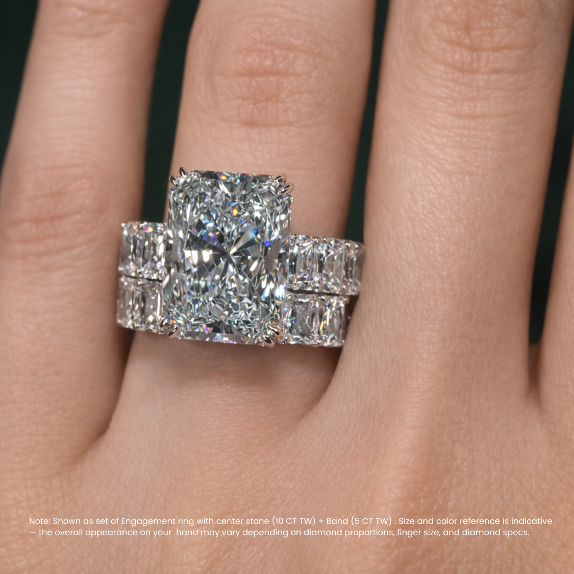 11 Carat Set of Jana Eternity Radiant (7 ct. tw.)  +  Radiant Eternity (4 ct. tw.) Lab Diamond Rings in White Gold 18K | IGI and SGL certificates