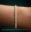 Fancy Yellow and White Alternating Cushion Tennis Lab Diamond Bracelet (10 ct. tw.) 18K White Gold