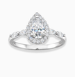 Halo Marquise Accents Lab Diamond Ring in 18K Gold - Pear