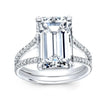 Split Shank Pave Lab Diamond Ring in 18K Gold - Emerald
