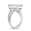 Split Shank Pave Lab Diamond Ring in 18K Gold - Emerald