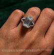Split Shank Pave Lab Diamond Ring in 18K Gold - Emerald