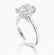 6 Carat Oval Solitaire Lab Grown Diamond Engagement Ring in 18k Gold