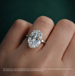 6 Carat Oval Solitaire Lab Grown Diamond Engagement Ring in 18k Gold