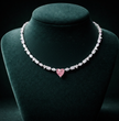 Alma Pink Heart Lab Diamond ( 24 ct. tw. ) Necklace (16 in.) 18K White Gold