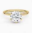 2 carat lab diamond VS1 F; 6 prongs solitaire, gold 18karat