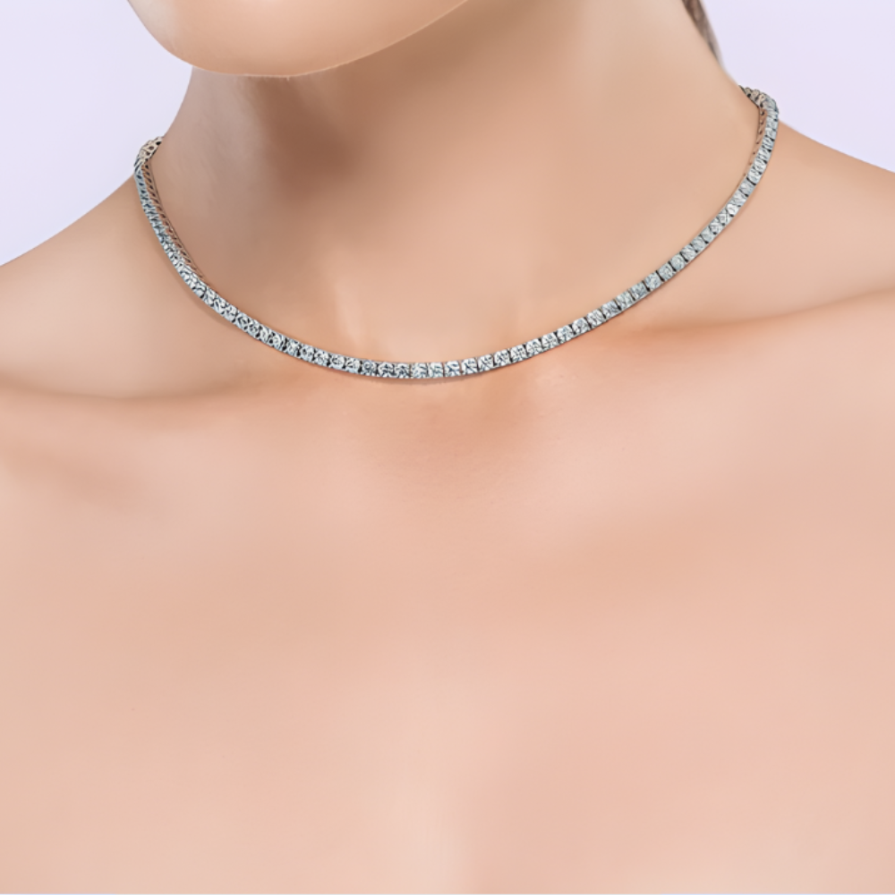 Tennis Lab Diamond (18 ct.) Necklace (16 in.) 18K White Gold