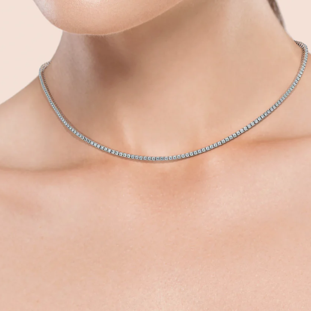Tennis Lab Diamond (7 ct.) Necklace (16 in.) 18K White Gold