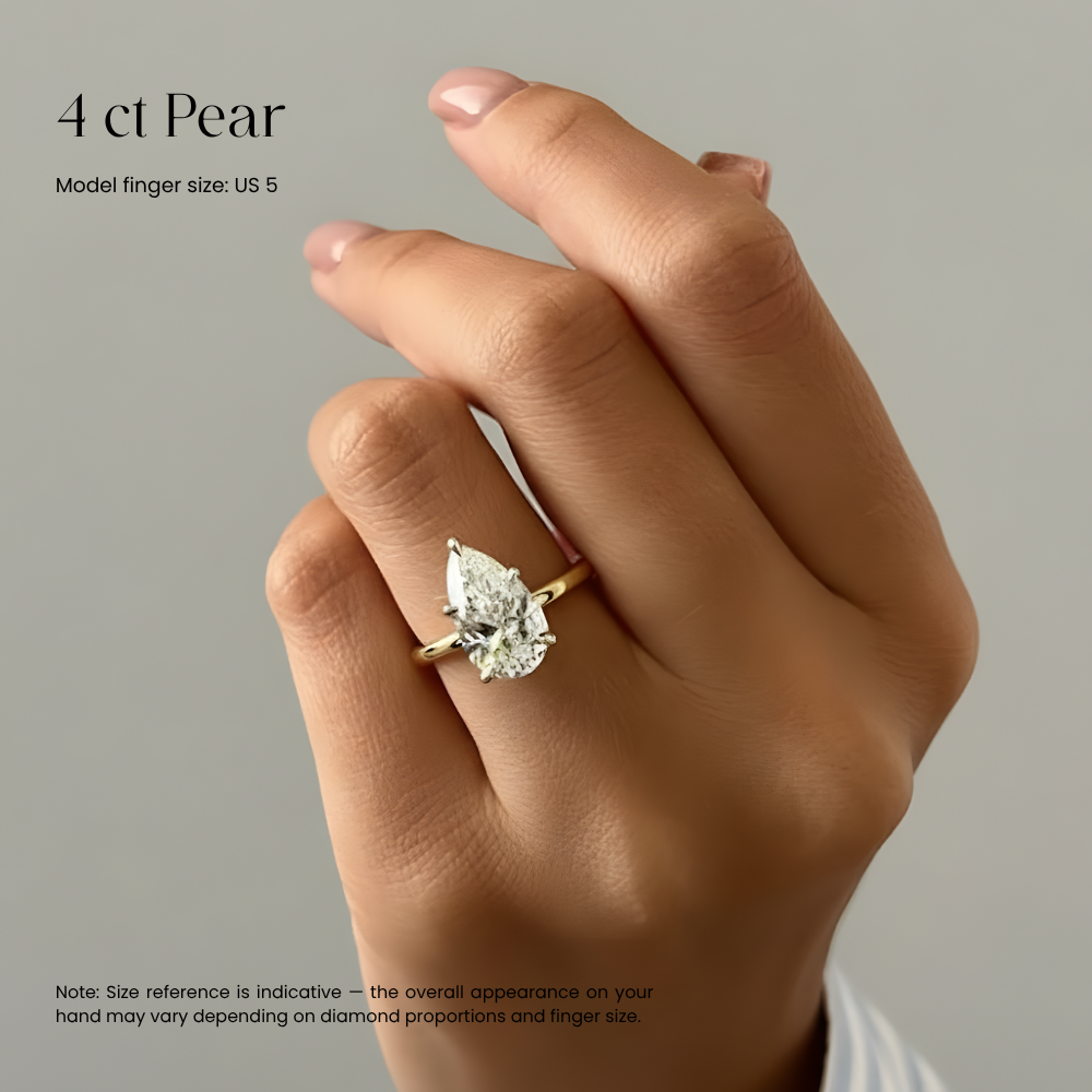 ecomposer-view with diamond shape-pear, ecomposer-metal type-rose-gold-18k, ecomposer-metal type-white-gold-18k, ecomposer-metal type-yellow-gold-18k