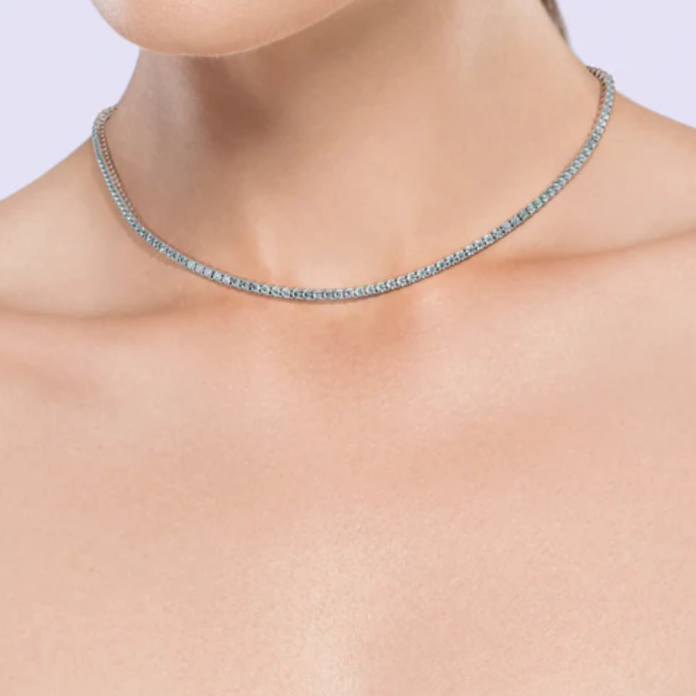 Tennis Lab Diamond (10 ct.) Necklace (16 in.) 18K White Gold