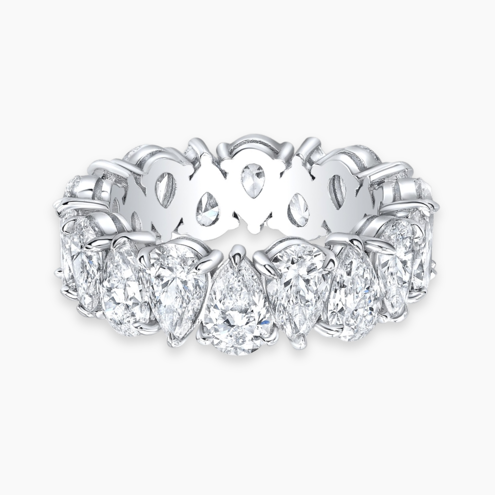 Eternity North-South Lab Grown Diamond Band Ring 18K Gold  - Pear