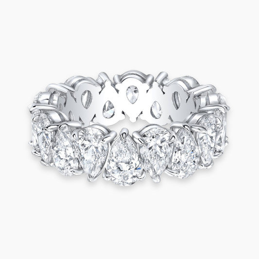 Eternity North-South Lab Grown Diamond Band Ring 18K Gold  - Pear