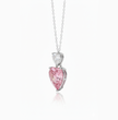 Toi et Moi Pink & White Pink Heart Pendant Lab Diamond ( 2 ct. tw. ) Necklace 18K Gold
