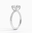 3-sided Pave Hidden Halo Lab Diamond Ring