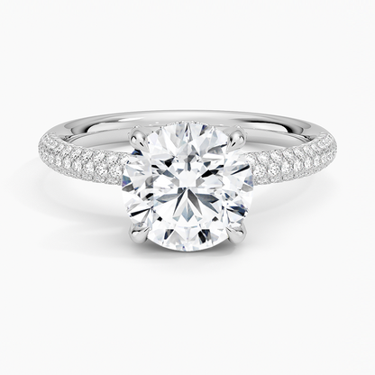 3-sided Pave Hidden Halo Lab Diamond Ring