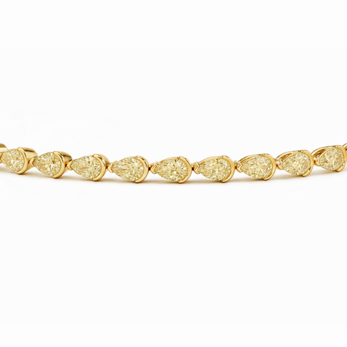 Half-Bezel Fancy Yellow Pear Tennis Lab Diamond Bracelet (4.5 ct. tw.) 18K Yellow Gold