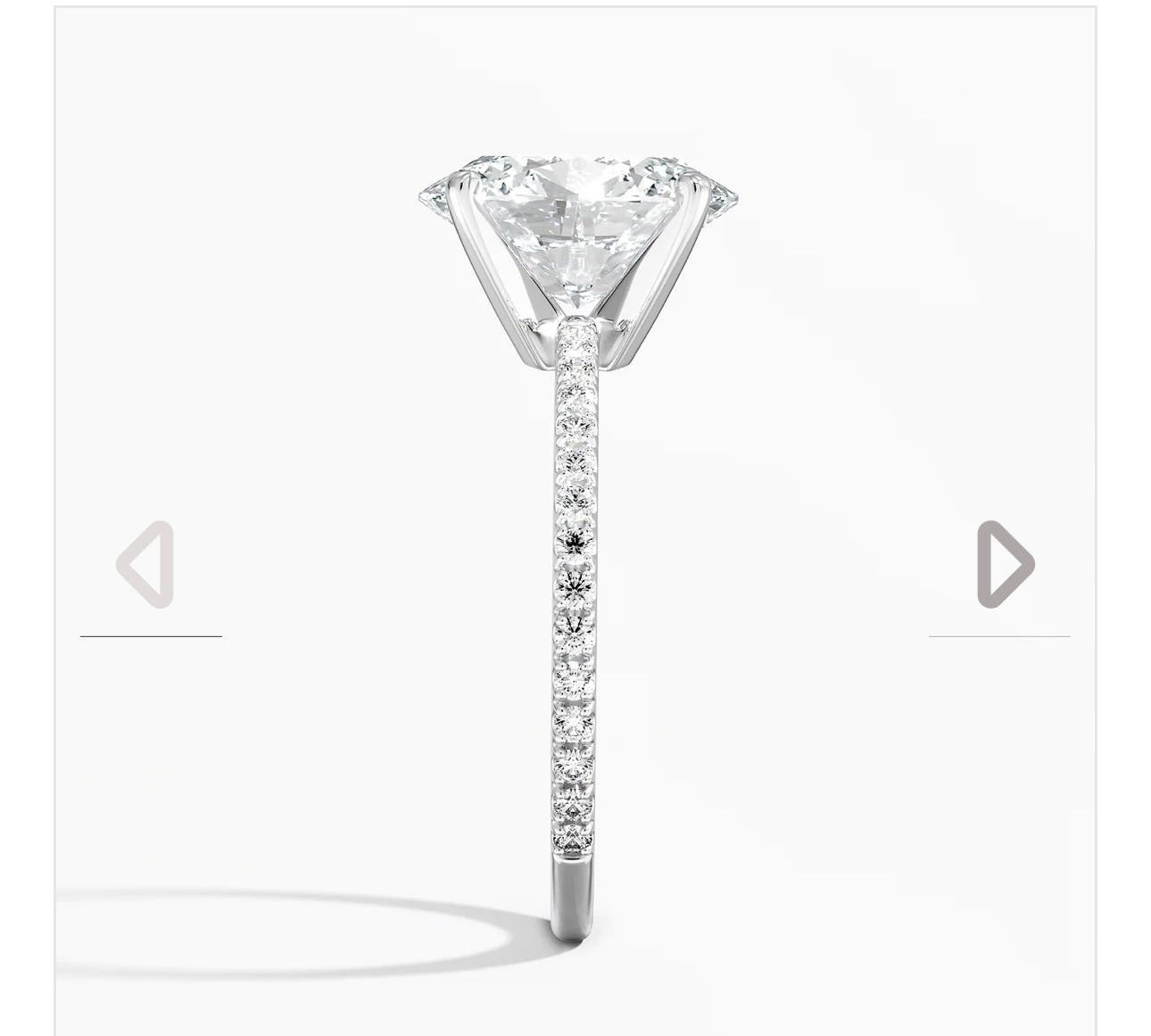2.5 carat oval IGI certified lab diamond VS1 F; white gold18karat; ring size 16mm; 2mm band;