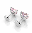 Pink Heart Stud Lab Diamond Earrings ( 2 ct * 2 ) 18K Gold
