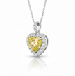 Halo Yellow Heart Pendant Lab Diamond ( 4 ct. tw. ) Necklace 18K Gold