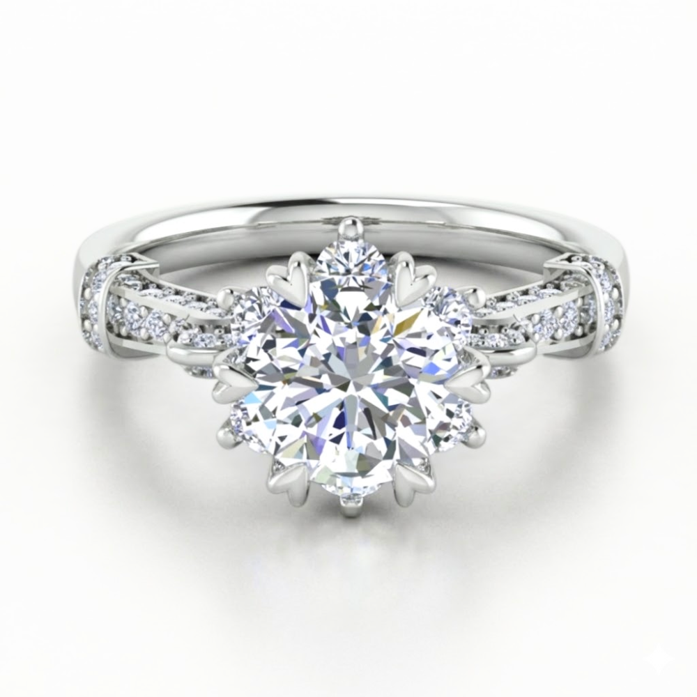 Mariette Unique Round Lab Diamond 18K Gold Ring