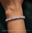 Pink and White North-South Heart Tennis Lab Diamond Bracelet (21 ct. tw.) 18K White Gold