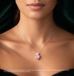 Toi et Moi Pink & White Pink Heart Pendant Lab Diamond ( 2 ct. tw. ) Necklace 18K Gold