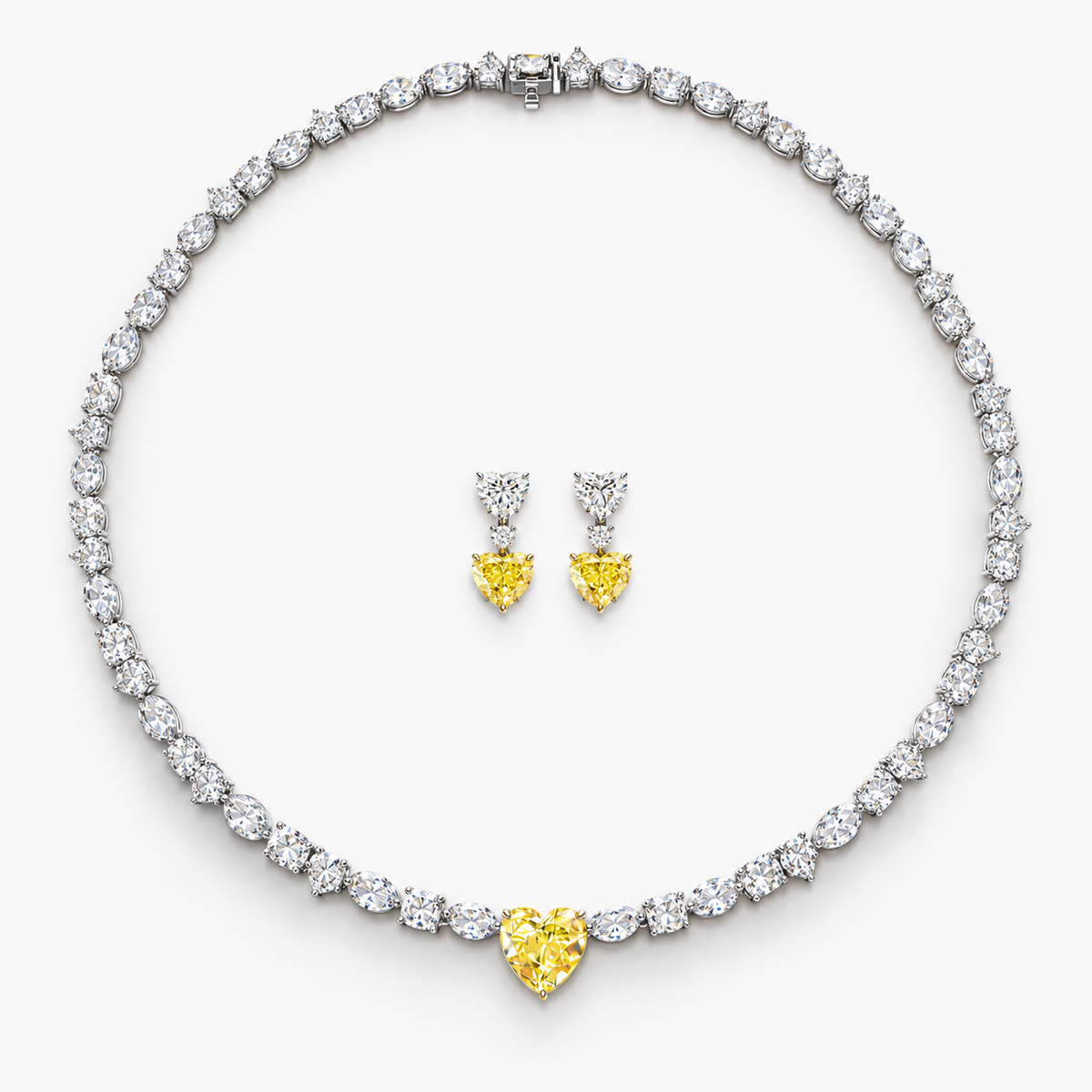 30 Carat Alma High Jewelry Bridal Lab-Grown Diamond Set 18K White Gold