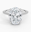 4 ct. Oval Lab Diamond Hidden Halo 3/4 Diamonds Pave Setting White Gold 18K