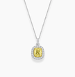 Halo Yellow Cushion Pendant Lab Diamond ( 4 ct. tw. ) Necklace 18K Gold