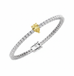 Fancy Yellow Pear Tennis Lab Diamond Bracelet (4 ct. tw.) 18K White Gold
