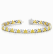 Fancy Yellow and White North-South Heart Tennis Lab Diamond Bracelet (10 ct. tw.) 18K White Gold