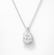 9 Carat Stack: Tennis Chocker (6 ct.) 14 in. and Pear Pendant  (3 ct. ) Lab Diamond Necklace in 18K White Gold