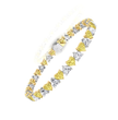 Fancy Yellow and White North-South Heart Tennis Lab Diamond Bracelet (10 ct. tw.) 18K White Gold