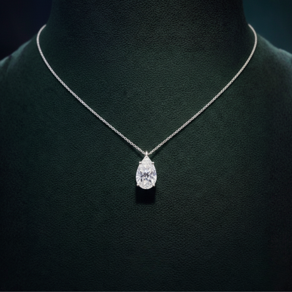 Pear Pendant Lab Diamond Necklace 18K Gold