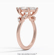 2.5 ct Marquise Lab Diamond VS1 F + 0.4 carat side diamond | Gold 18K