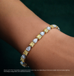 Fancy Yellow Cushion White Pear Alternating Lab Diamond Bracelet (7 ct. tw.) 18K White Gold