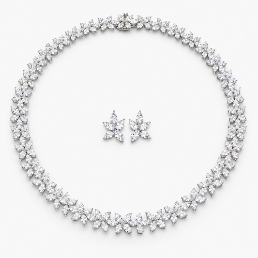 46 Carat Celeste Marquise High Jewelry Bridal Lab-Grown Diamond Set 18K White Gold