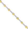 Fancy Yellow and White Alternating Cushion Tennis Lab Diamond Bracelet 8 ct. tw.) 18K White Gold