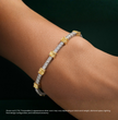 Fancy Yellow and White Alternating Cushion Tennis Lab Diamond Bracelet 8 ct. tw.) 18K White Gold