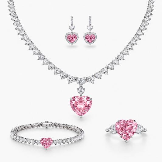 45 Carat Rosaline High Jewelry Bridal Lab-Grown Diamond Set 18K White Gold