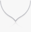 V-Shaped Tennis Lab Diamond (10 ct) Necklace (16 in.) 18K White Gold