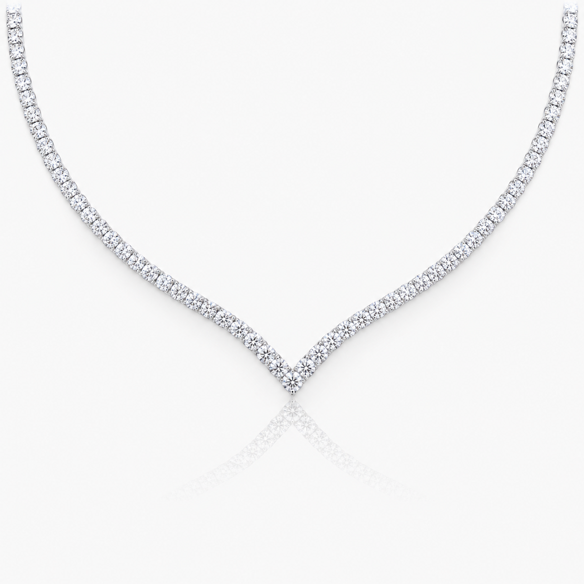 V-Shaped Tennis Lab Diamond (10 ct) Necklace (16 in.) 18K White Gold