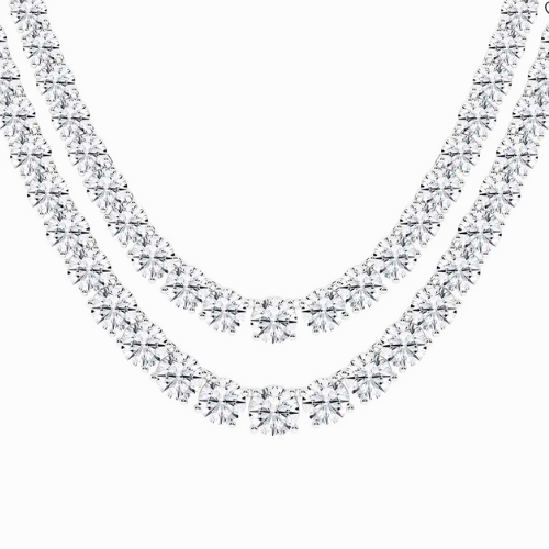 Tennis Double Layer Lab Diamond (39 ct.) Necklace (17 in.) 18K White Gold