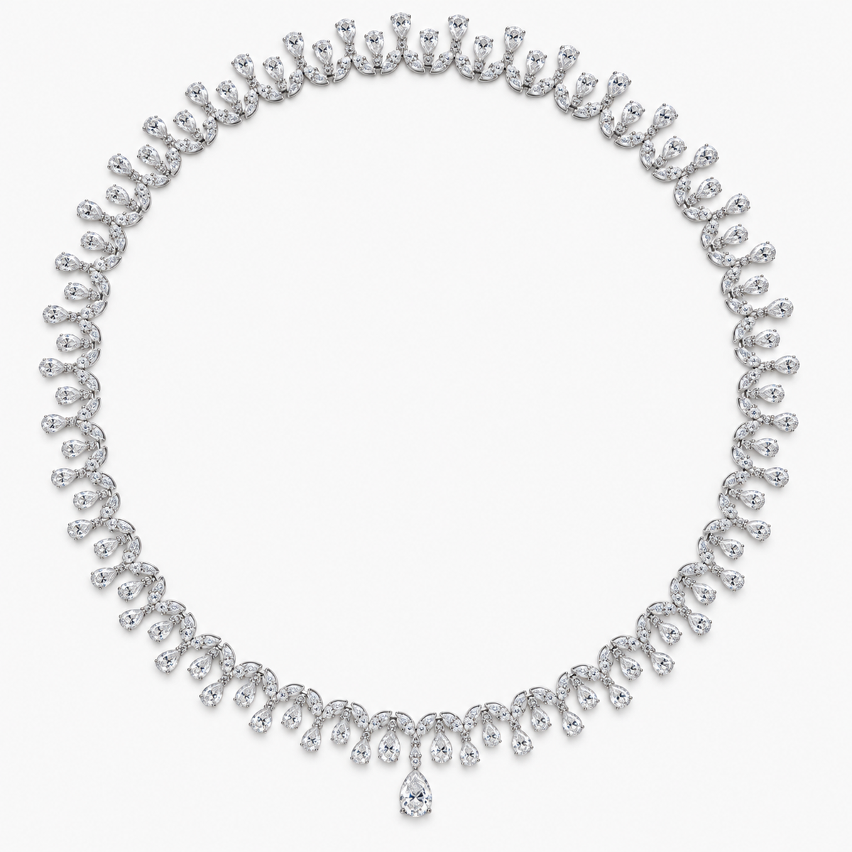 Zoé Bridal Pear & Marquise Lab Diamond (23 ct.) Necklace (16 in.) 18K White Gold