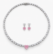 30 Carat Alma Fancy Pink High Jewelry Bridal Lab-Grown Diamond Set 18K White Gold