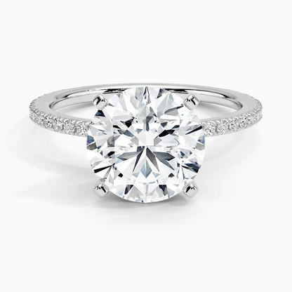 3 carat round IGI certified lab VS1 F. White gold 18karat. Size 5.5