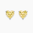 Yellow Heart Stud Lab Diamond Earrings ( 1 ct * 2 ) 18K Gold
