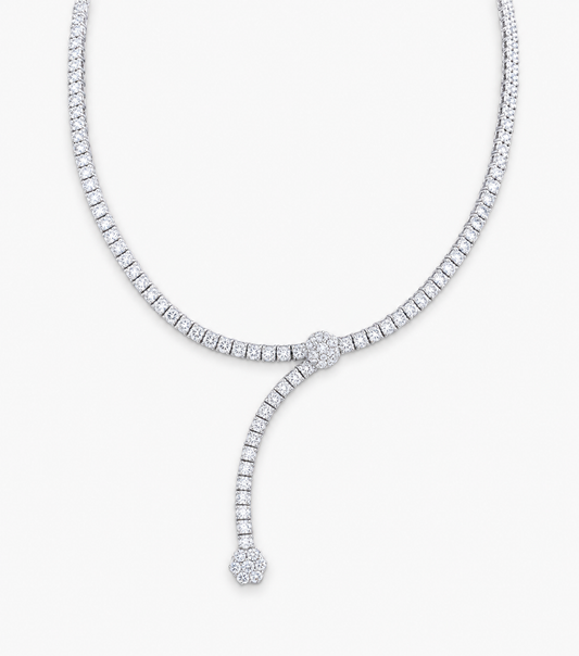 Manon Bridal Lab Diamond (10 ct.) Drop Necklace (18 in.) 3/4 Diamonds 18K White Gold