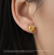 Yellow Heart Stud Lab Diamond Earrings ( 1 ct * 2 ) 18K Gold