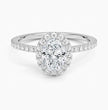0.5 ct Oval Lab Diamond  + 0.5 ct Halo Pavé Ring 18K Gold (1 ct tcw.)